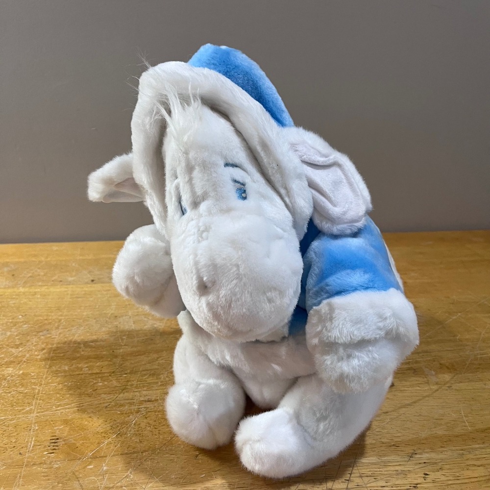 Disney Store Snowball‎ Eeyore Plush White Blue Winter Parka 2000s